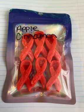 Handmade apple cinnamon wax melts for substance abuse awareness